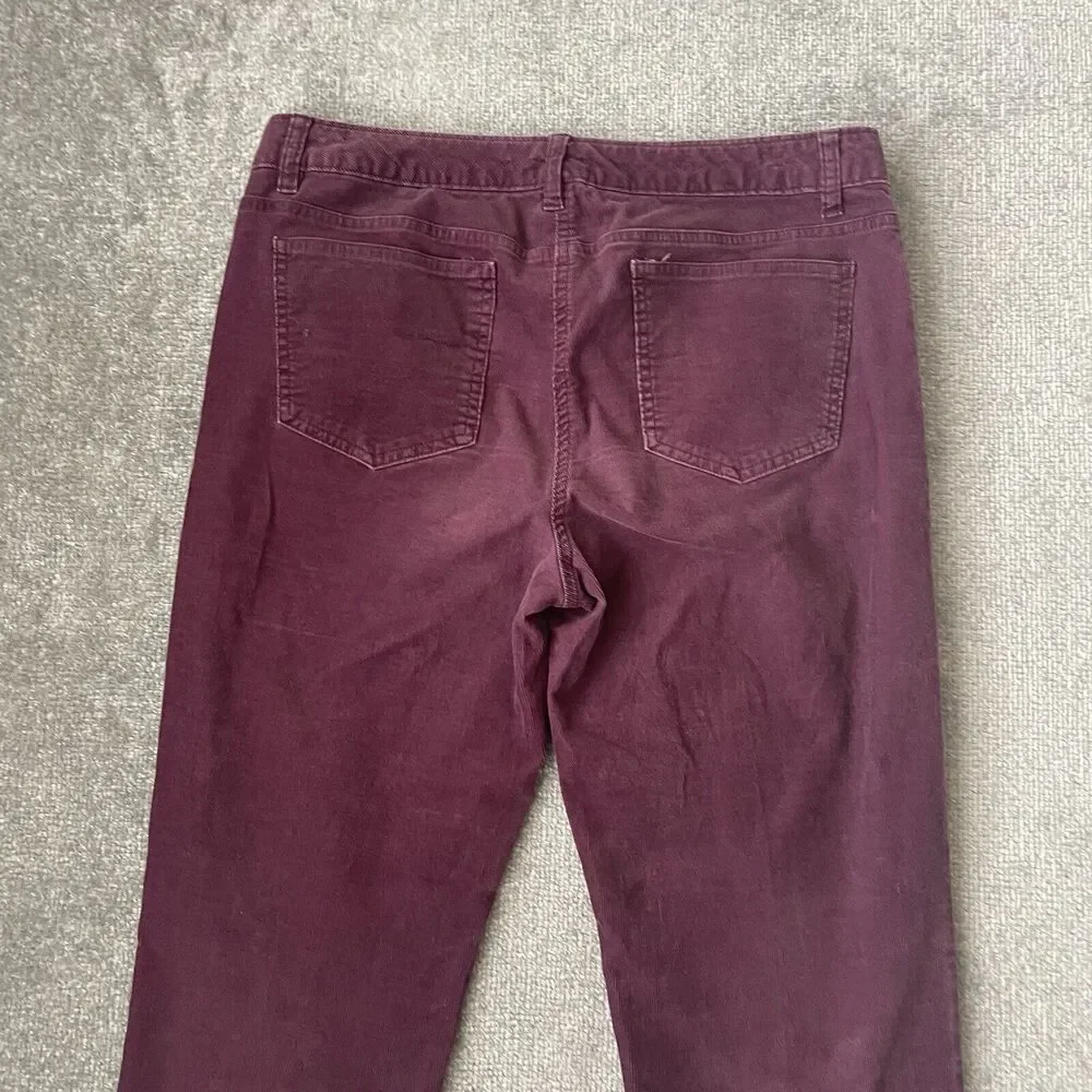 Lands End Pants Womens 10 Purple Corduroy Stretch Straight Leg Casual Fit 1 - Picture 10 of 11